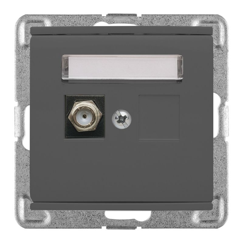 Gniazdo antenowe Polmark Verona bazalt typ F