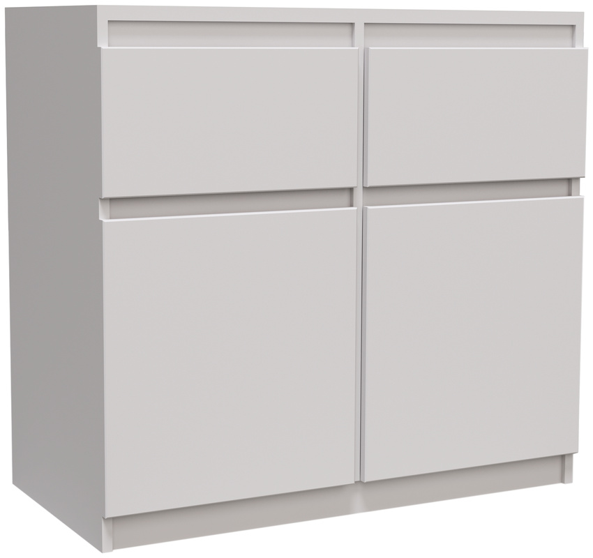 Mała biała komoda do salonu z szufladami 80 cm MONTEGO