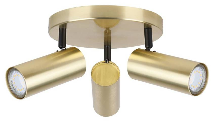 Lampa mosiądz sufitowa talerz 3xGU10 Colly