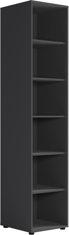 Regał na książki z półkami do pokoju 45 cm czarny MAXIDO