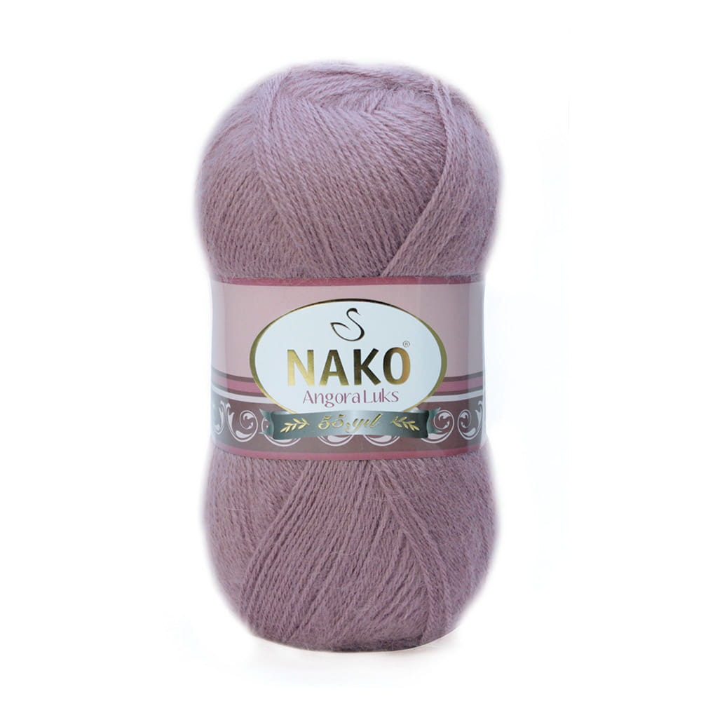 Włóczka NAKO ANGORA LUKS 100g kolor: 10155 brudna ciemna lila