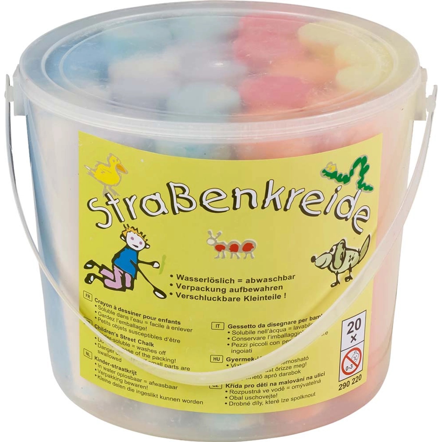 Kreda uliczna w wiaderku