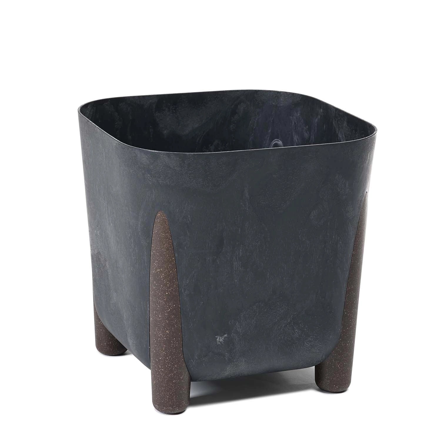 Doniczka Frida czarna beton recycled - 36 x 36 cm