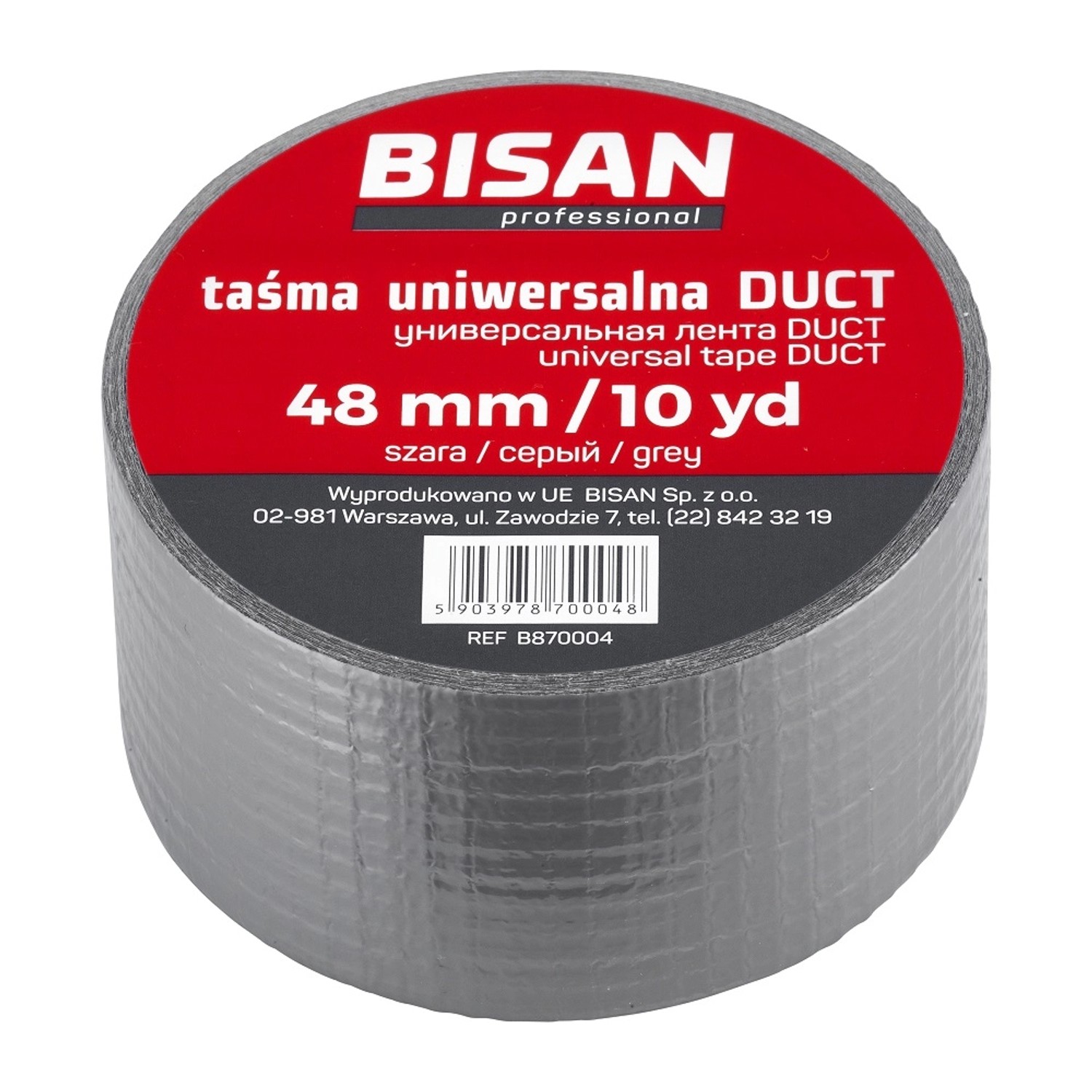 Bisan Taśma izolacyjna DUCT szara 48 mm