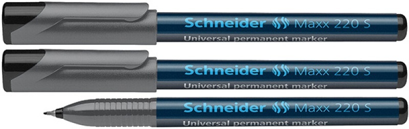 3x Foliopis permanentny Schneider Maxx 220, okrągła, S, 0.4 mm, czarny