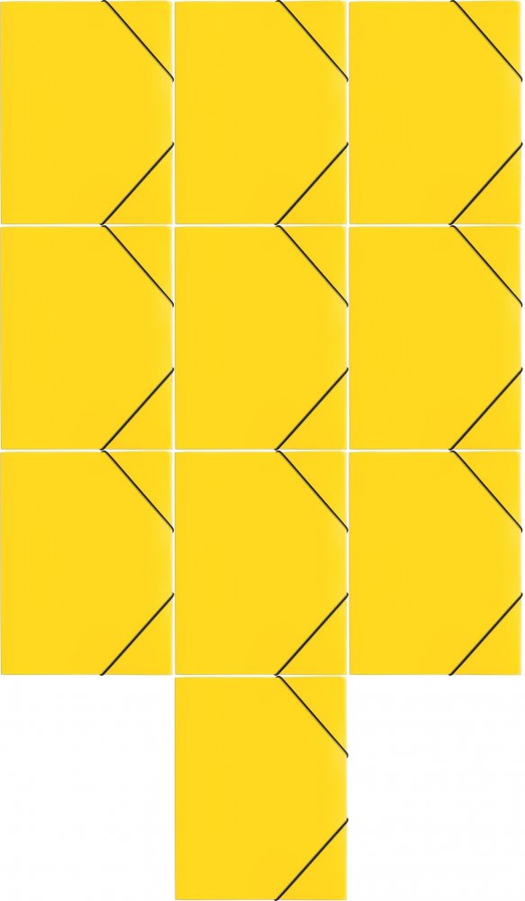 10x Teczka plastikowa z gumką Pagna, A4, 3 skrzydłowa, żółty