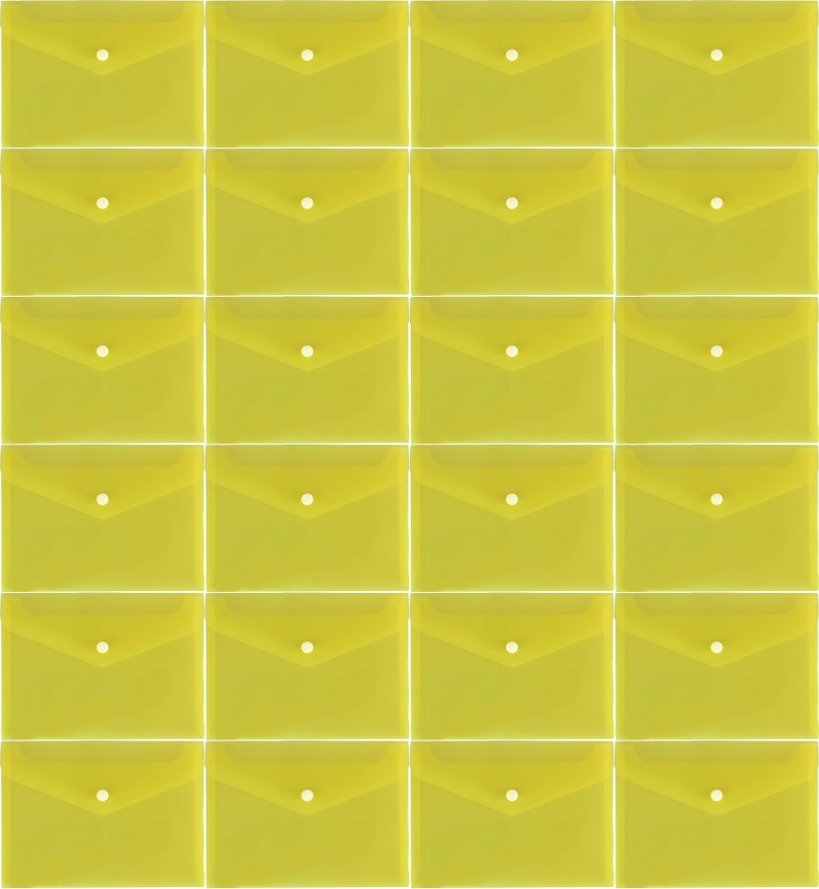 24x Teczka kopertowa Biurfol Satyna, A5, na zatrzask, przezroczysty żółty