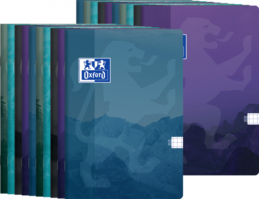 20x Zeszyt w kratkę Oxford Teen, A5, miękka oprawa, 60 kartek, mix wzorów