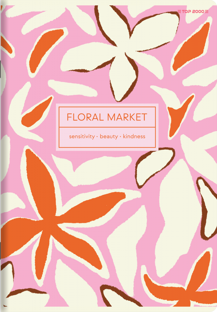 Zeszyt w kratkę TOP 2000 Floradelic, A5, 60 kartek, mix wzorów