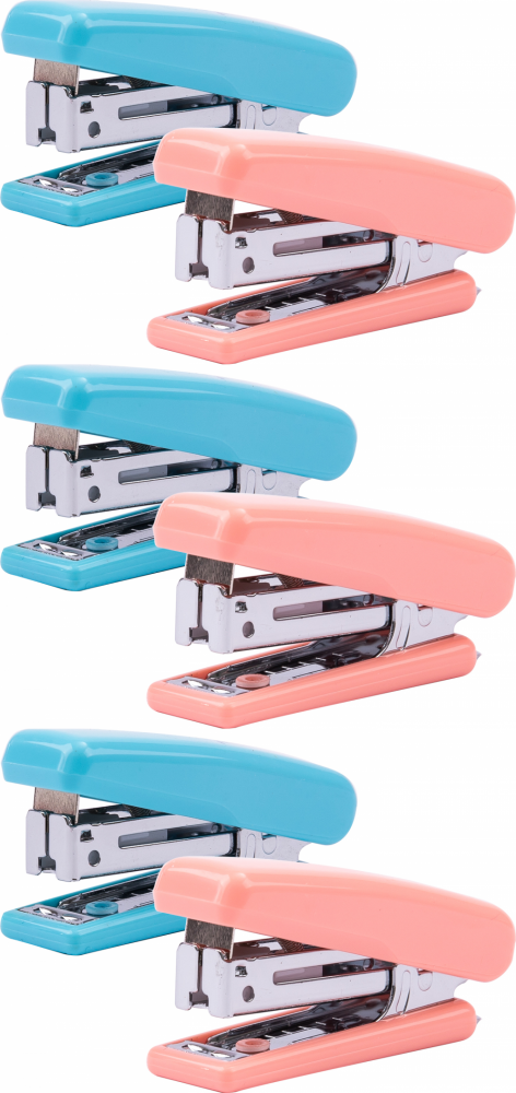 6x Zszywacz Deli Comiko, do 12 kartek, mix kolorów