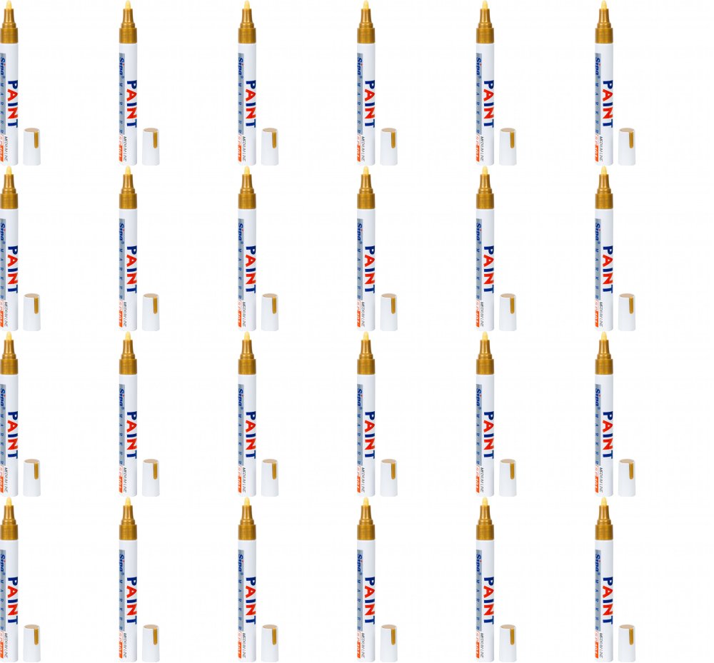 24x Marker olejowy Sipa 101, okrągła, 1-3mm, złoty
