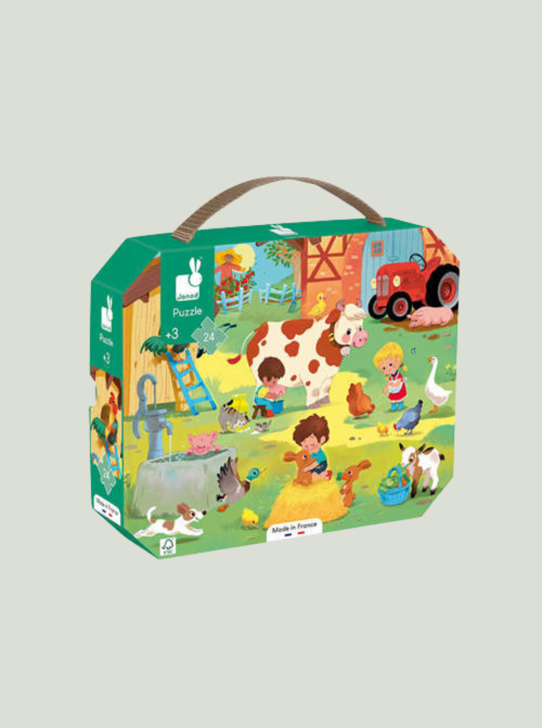 Puzzle w walizce Dzień na farmie 24 elementy 3+ JANOD