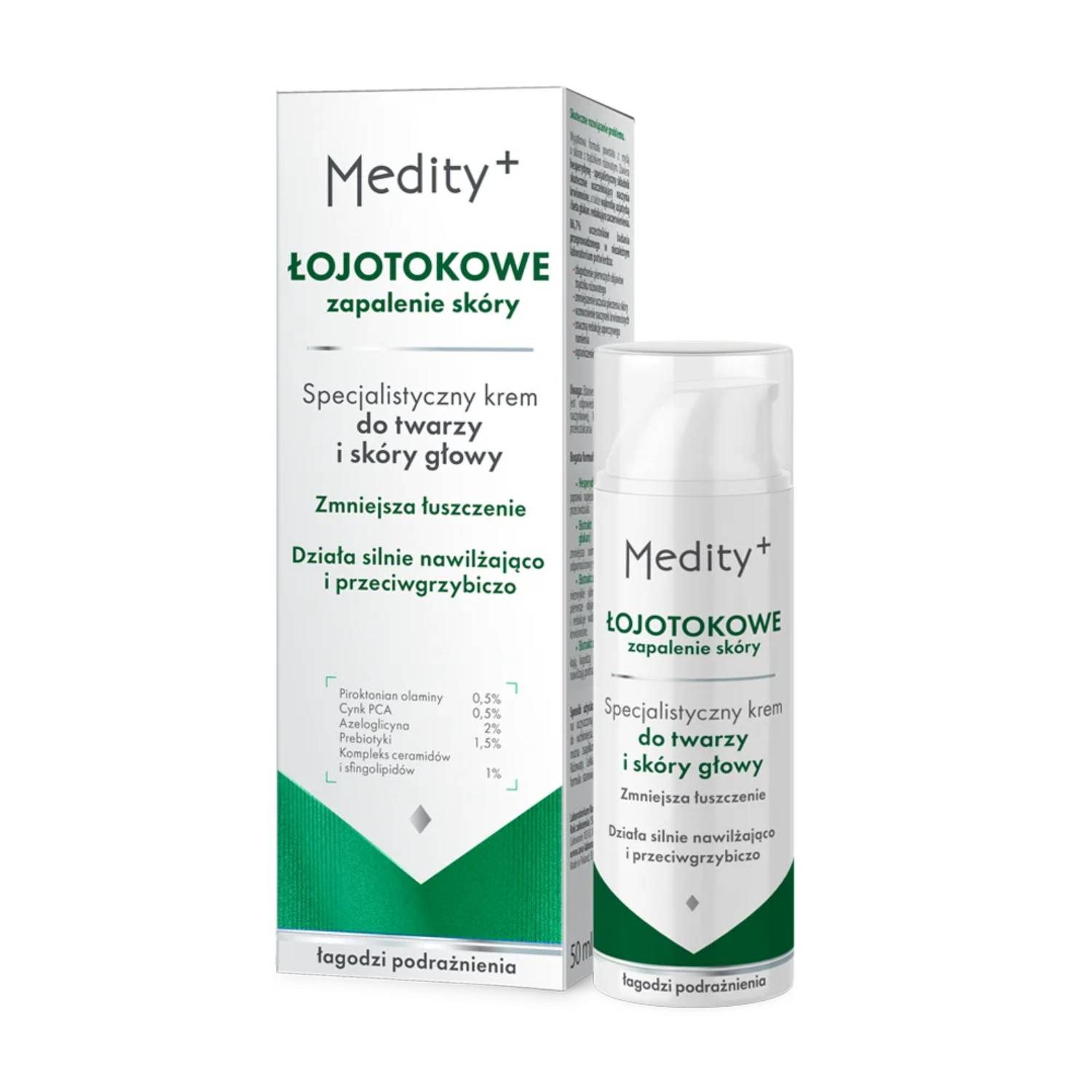 Medity+ łzs - specjalistyczny krem do twarzy i skóry głowy, 50 ml