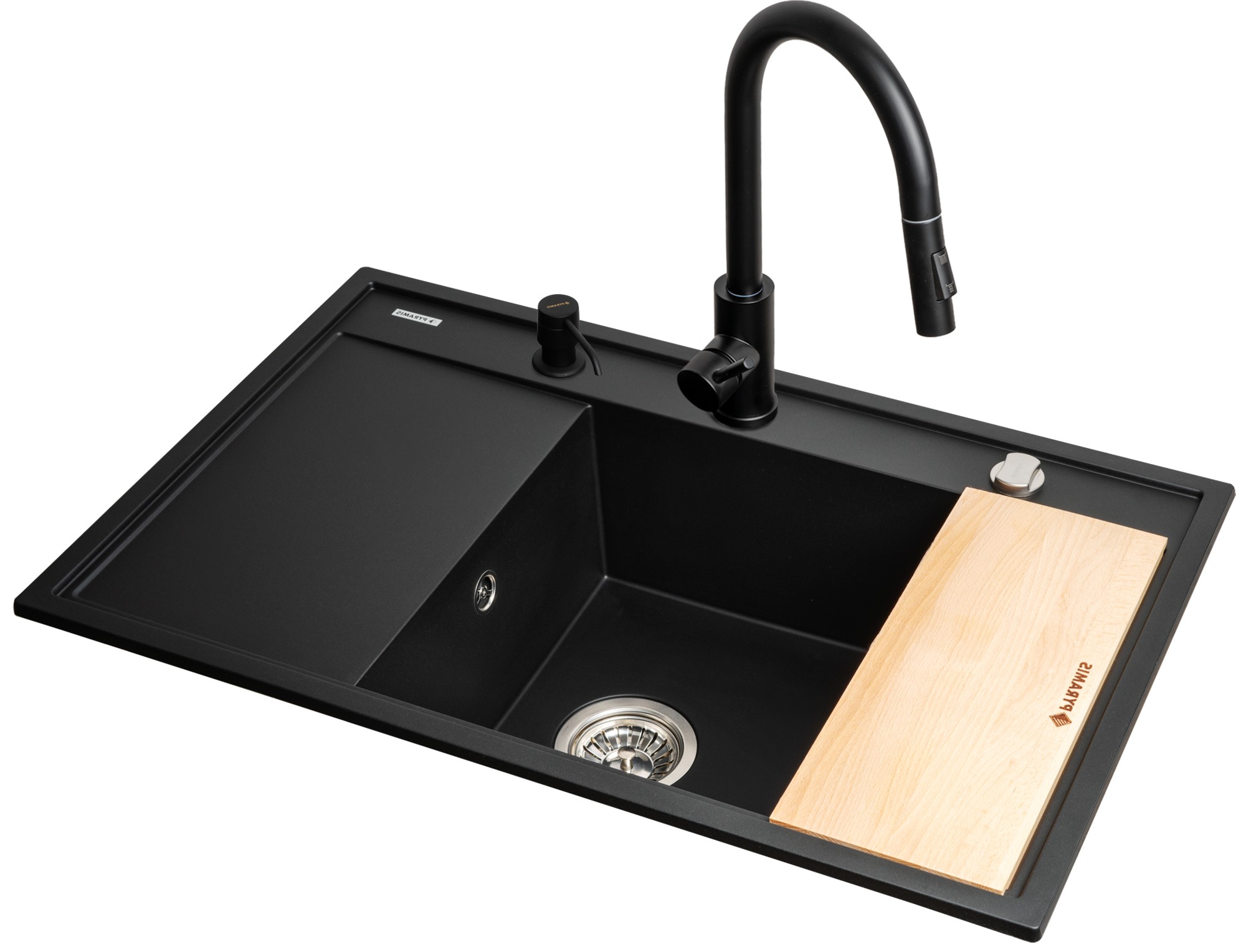 Pyramis Camea zlewozmywak z baterią czarny/czarny 070168501I