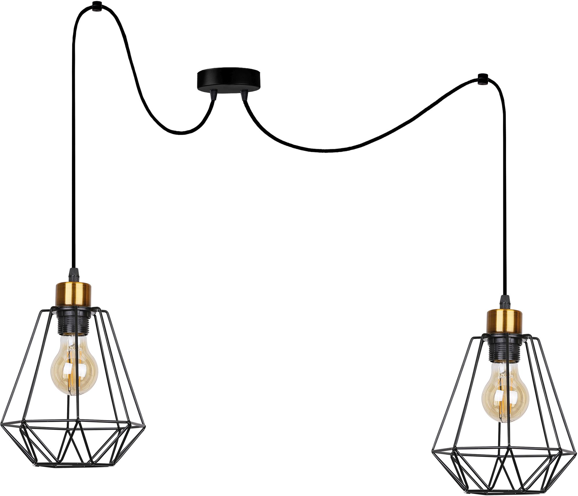 Candellux Primo lampa wisząca 2x60W czarny/patyna 32-00286