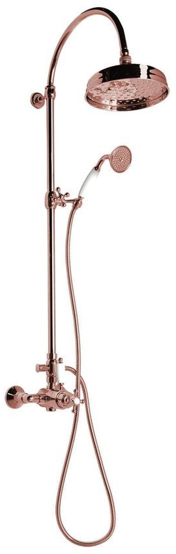 Sapho Antea zestaw prysznicowy ścienny termostatyczny różowe złoto SET047