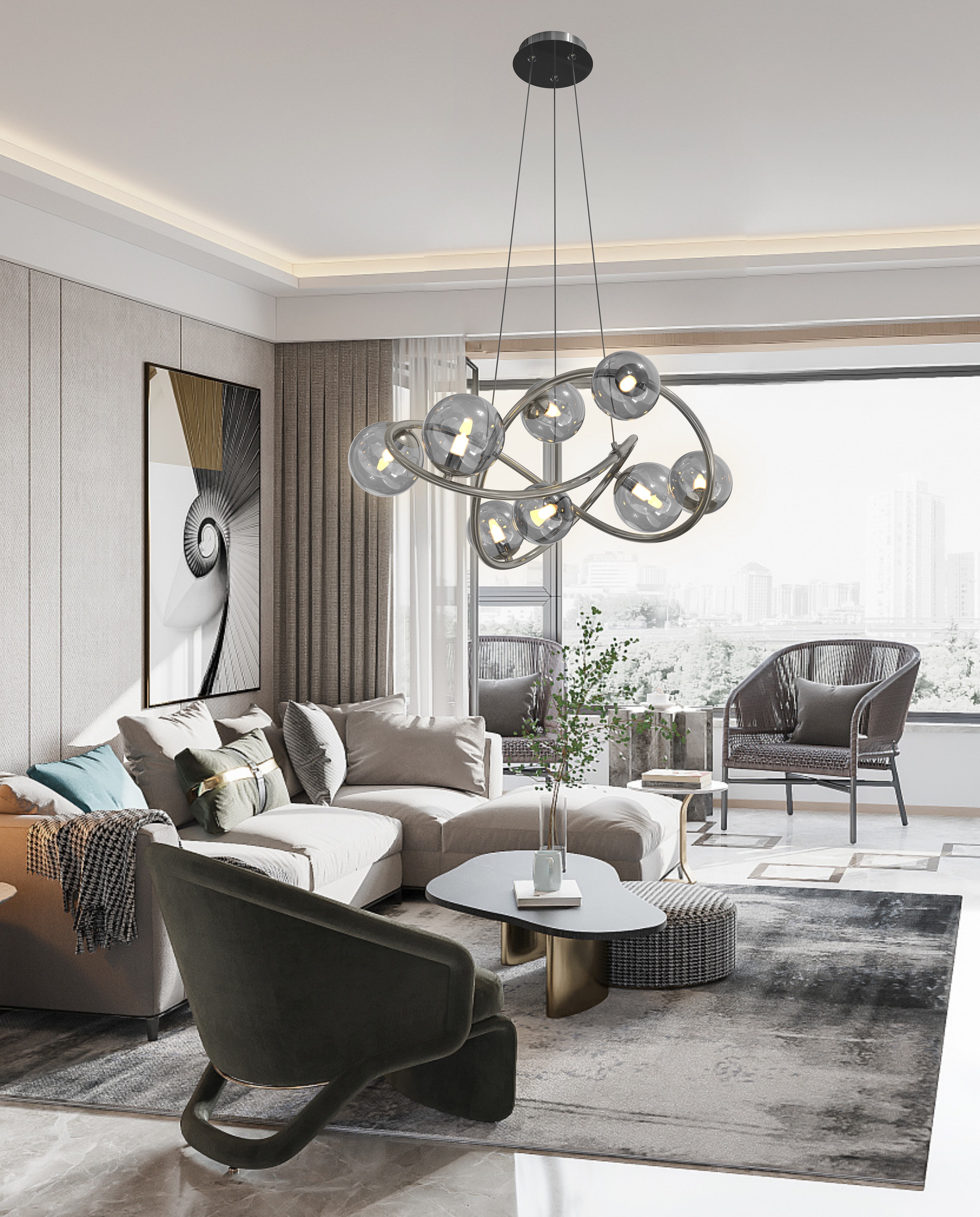 Wofi Nancy lampa wisząca 8x3,5 W czarna 7014-805 - Wysyłka w 24h