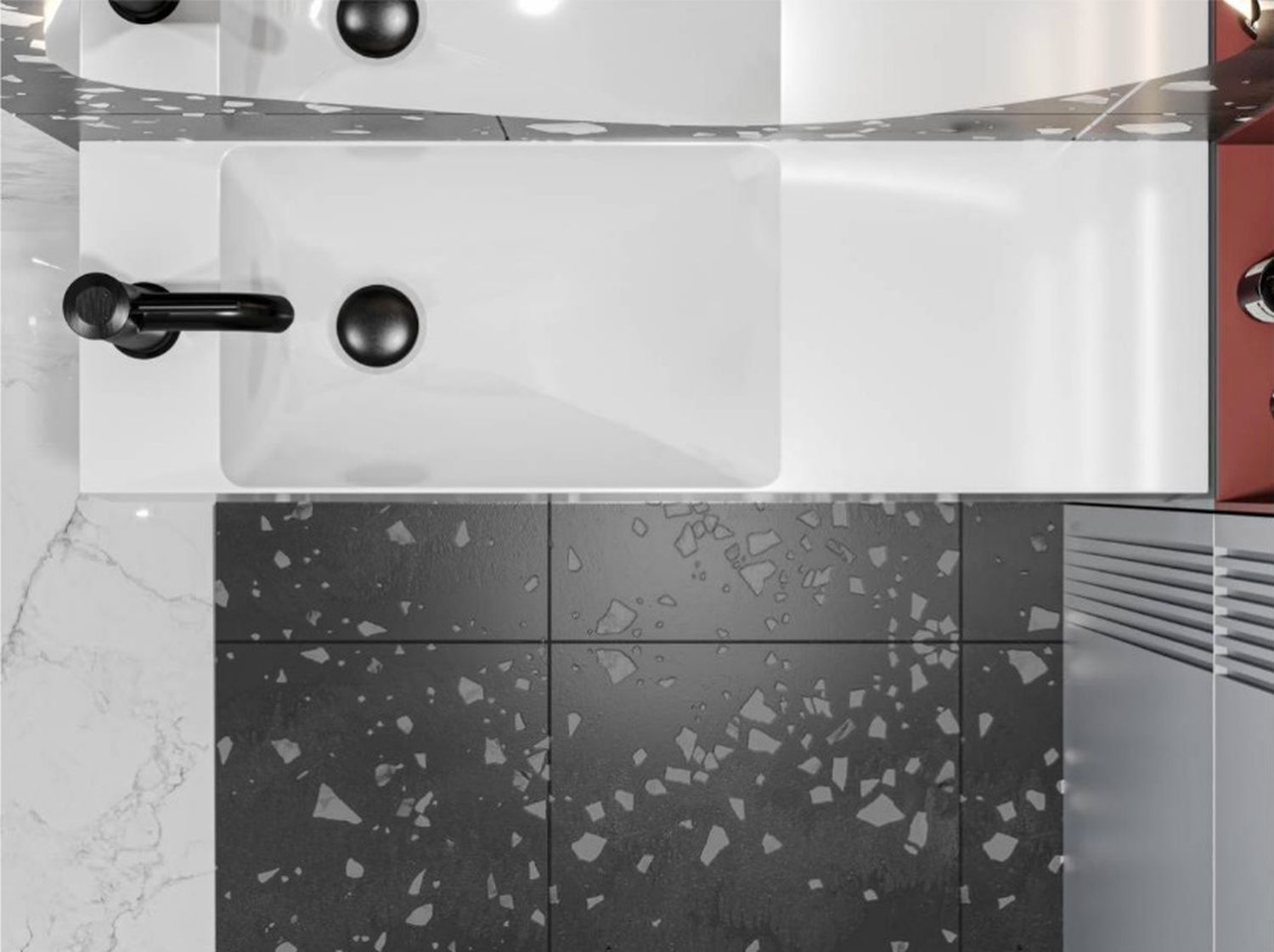 Miraggio Shanghai umywalka 80,8x25,8 cm prostokątna lewa biały połysk 0000575