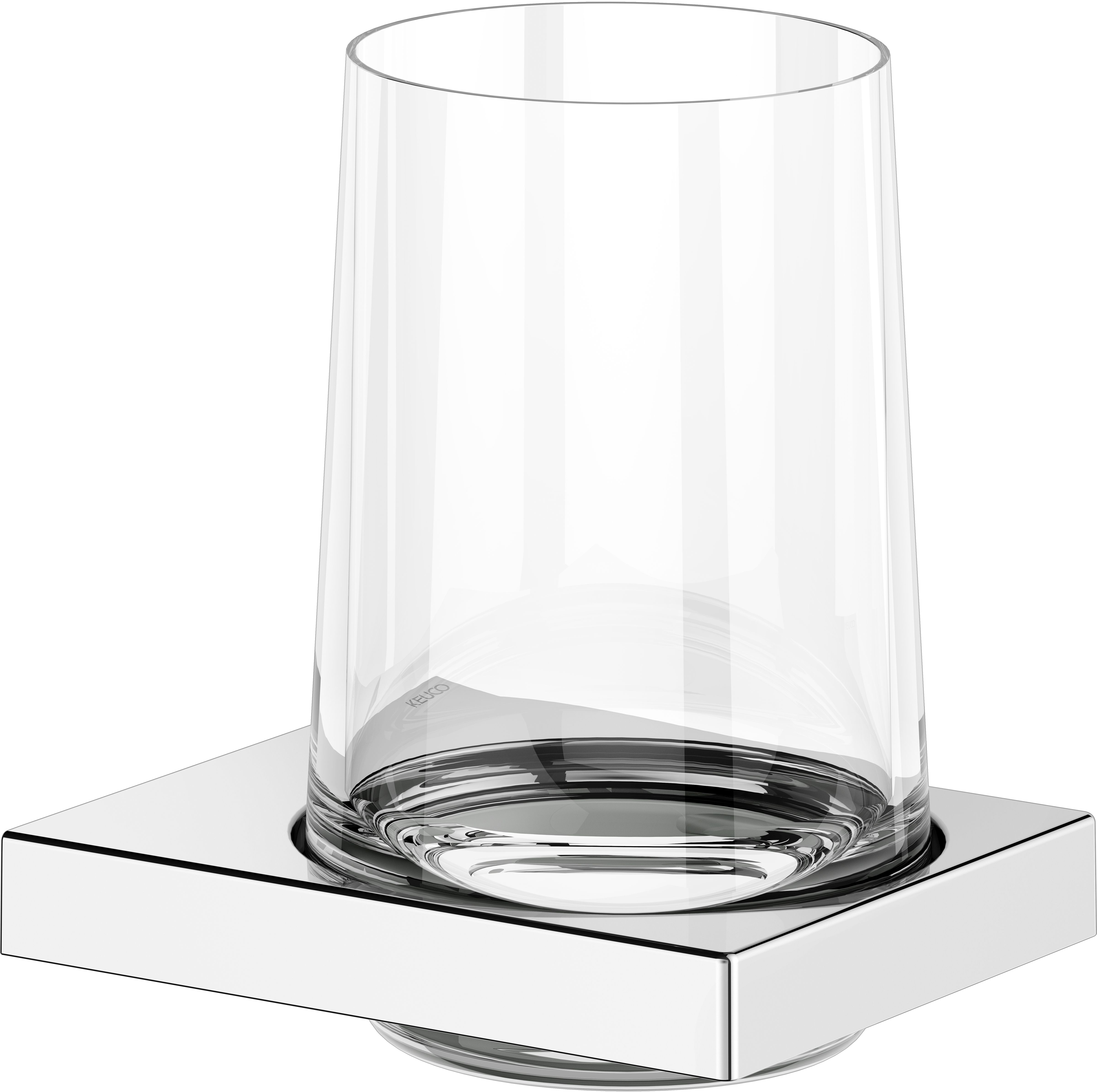 Keuco Edition 11 kubek do mycia zębów z uchwytem szkło/nikiel szczotkowany 11150059000