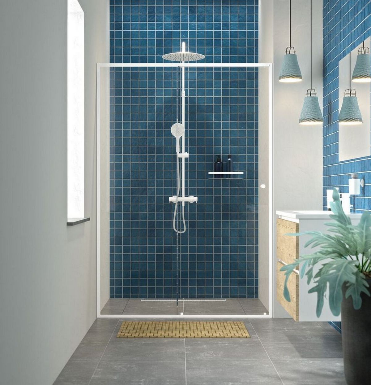 Sealskin Contour drzwi prysznicowe 120 cm wnękowe biały mat/szkło przezroczyste CD121206025100