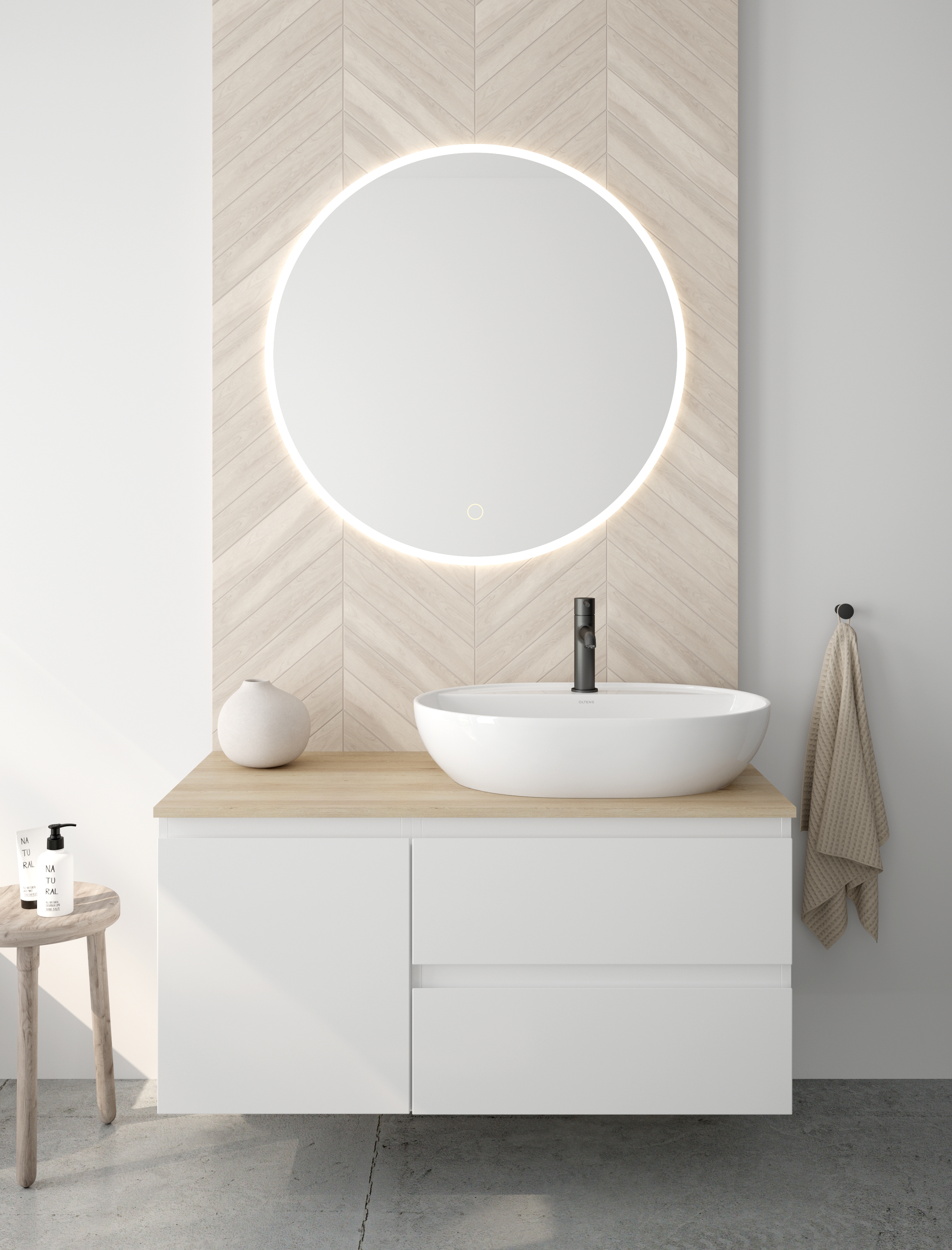 Oltens Molle Slim bateria umywalkowa stojąca grafit 32203400 - Wysyłka w 24h