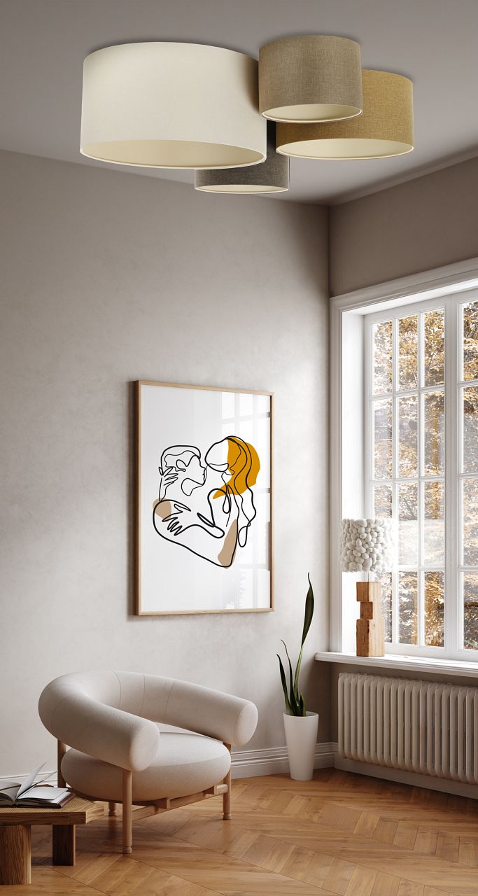 BPS Koncept Boho Ellegant lampa podsufitowa 4x60 W brązowa 084-076