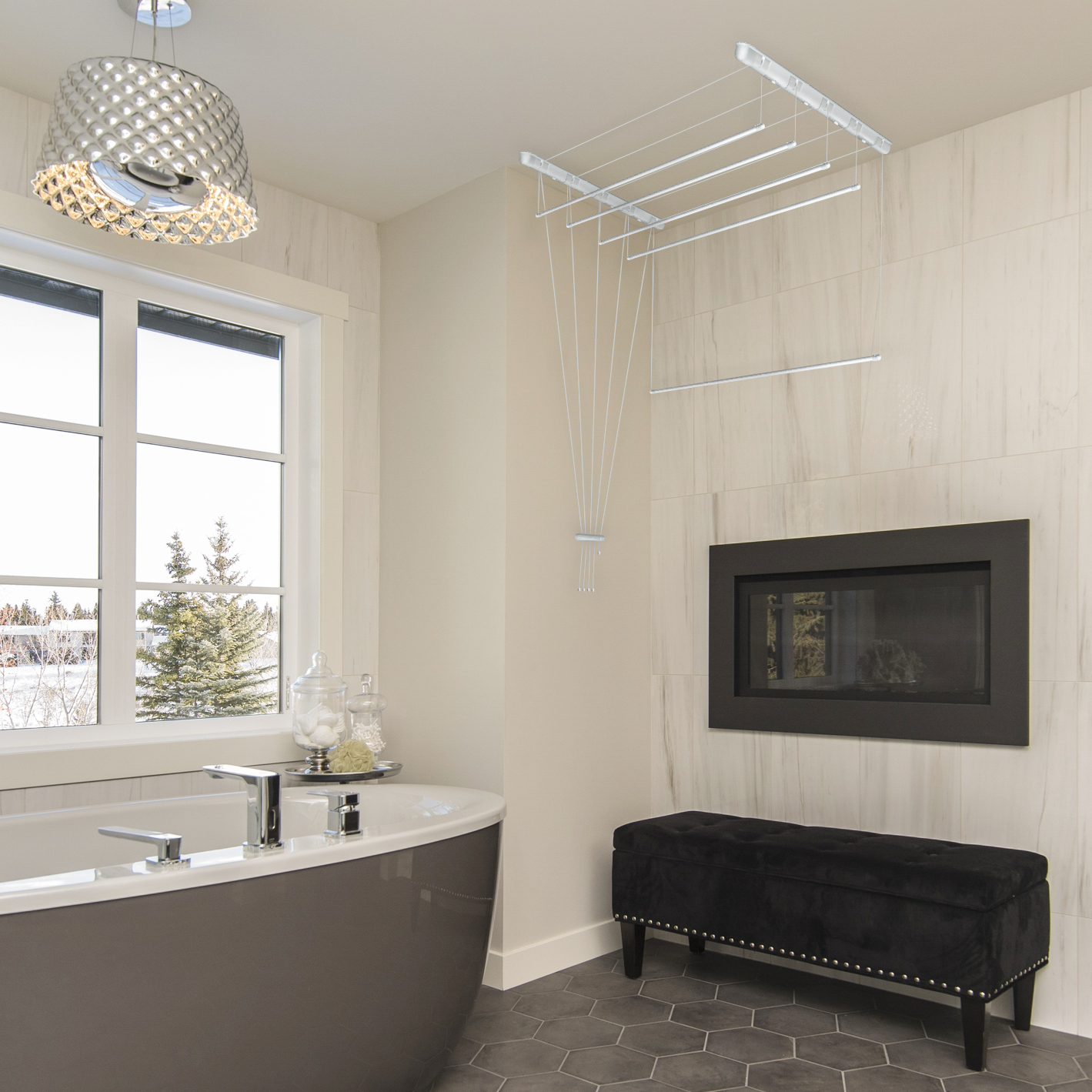 Sepio suszarka na pranie 5x110 cm sufitowa biała 10SUSSUF5PP11 - Wysyłka w 24h