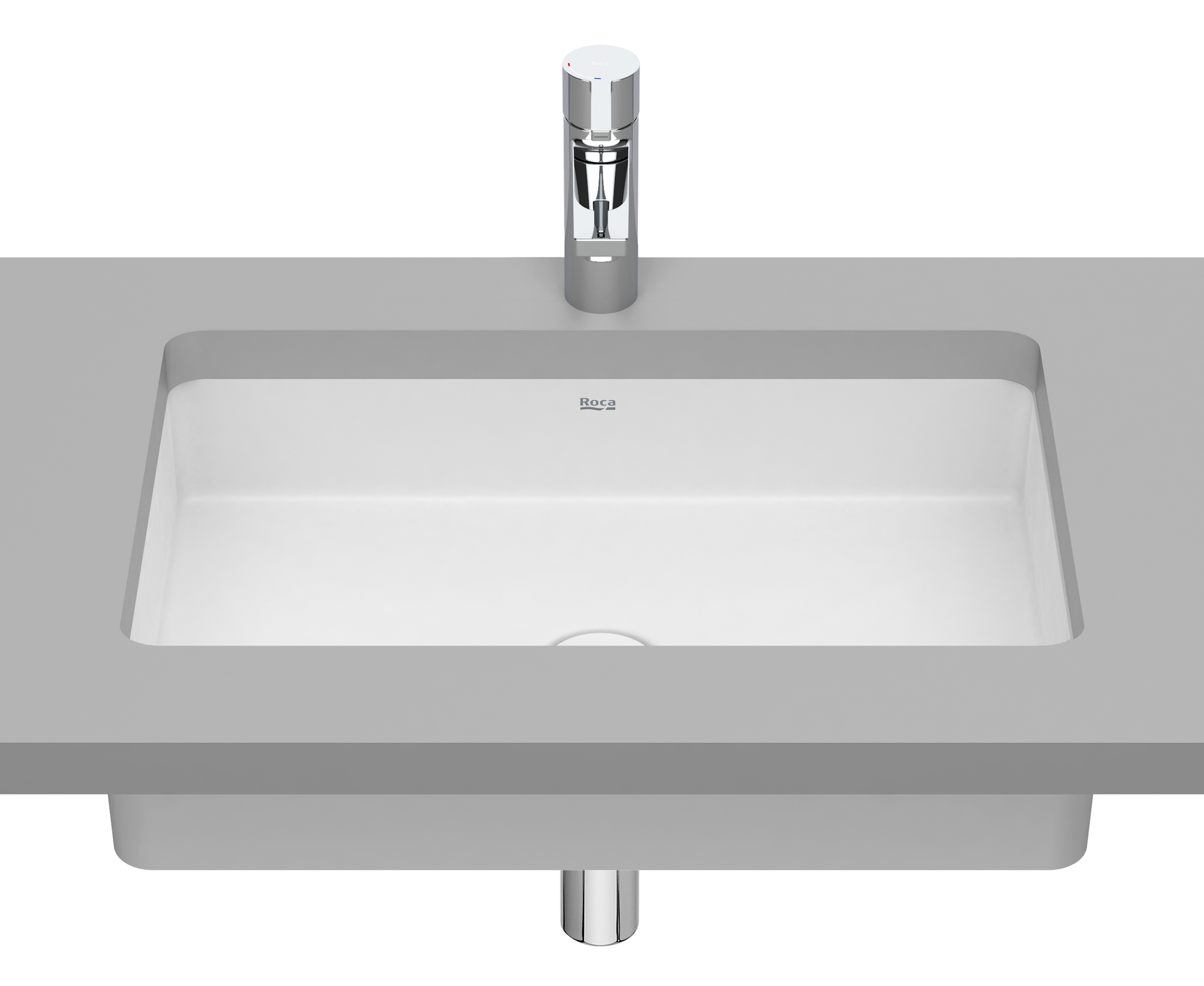 Roca Inspira umywalka 53x31,5 cm prostokątna podblatowa biała A327535620