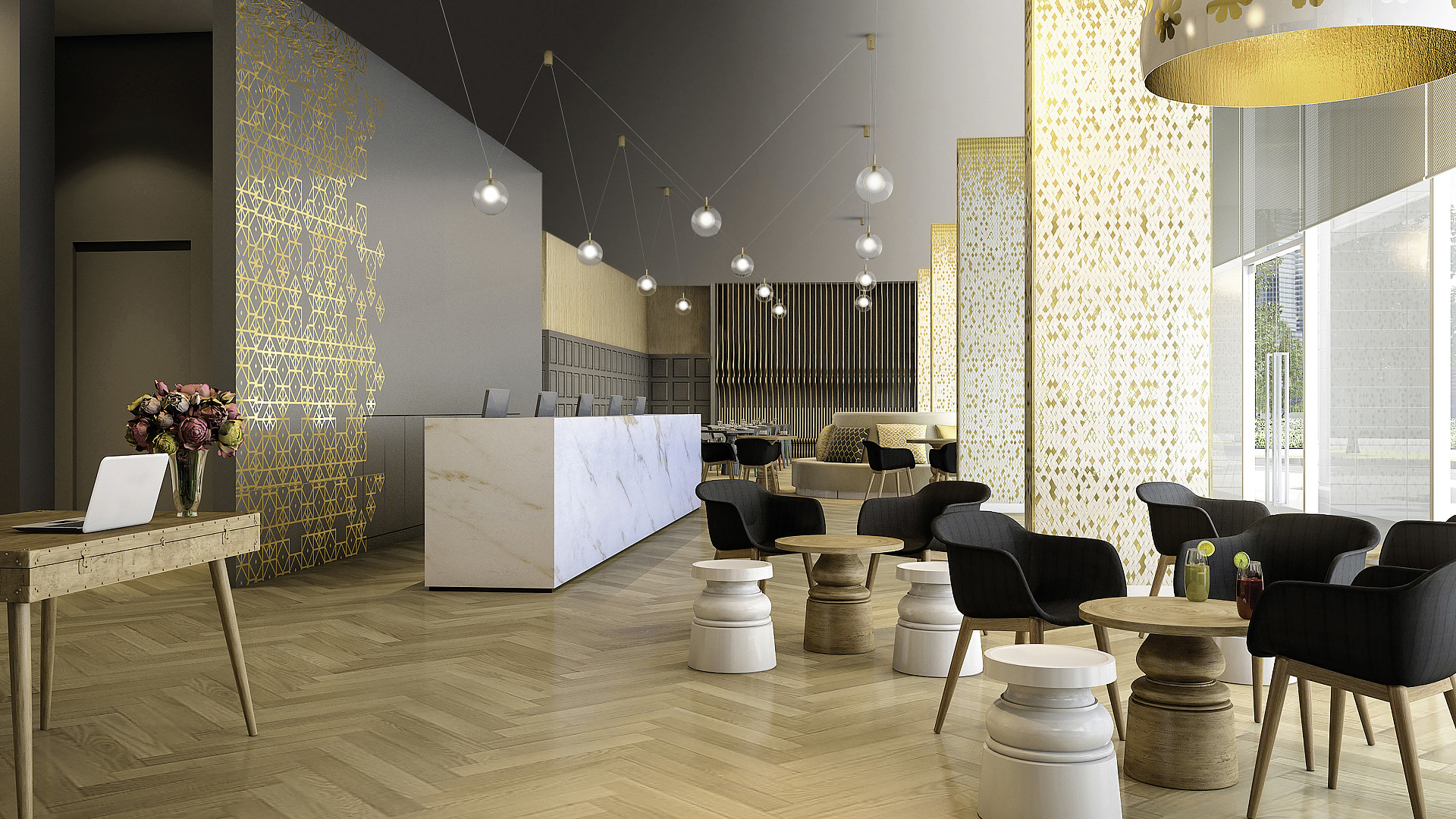 Miloox Aladino lampa wisząca 12x40W złota/przezroczysta 1744.172