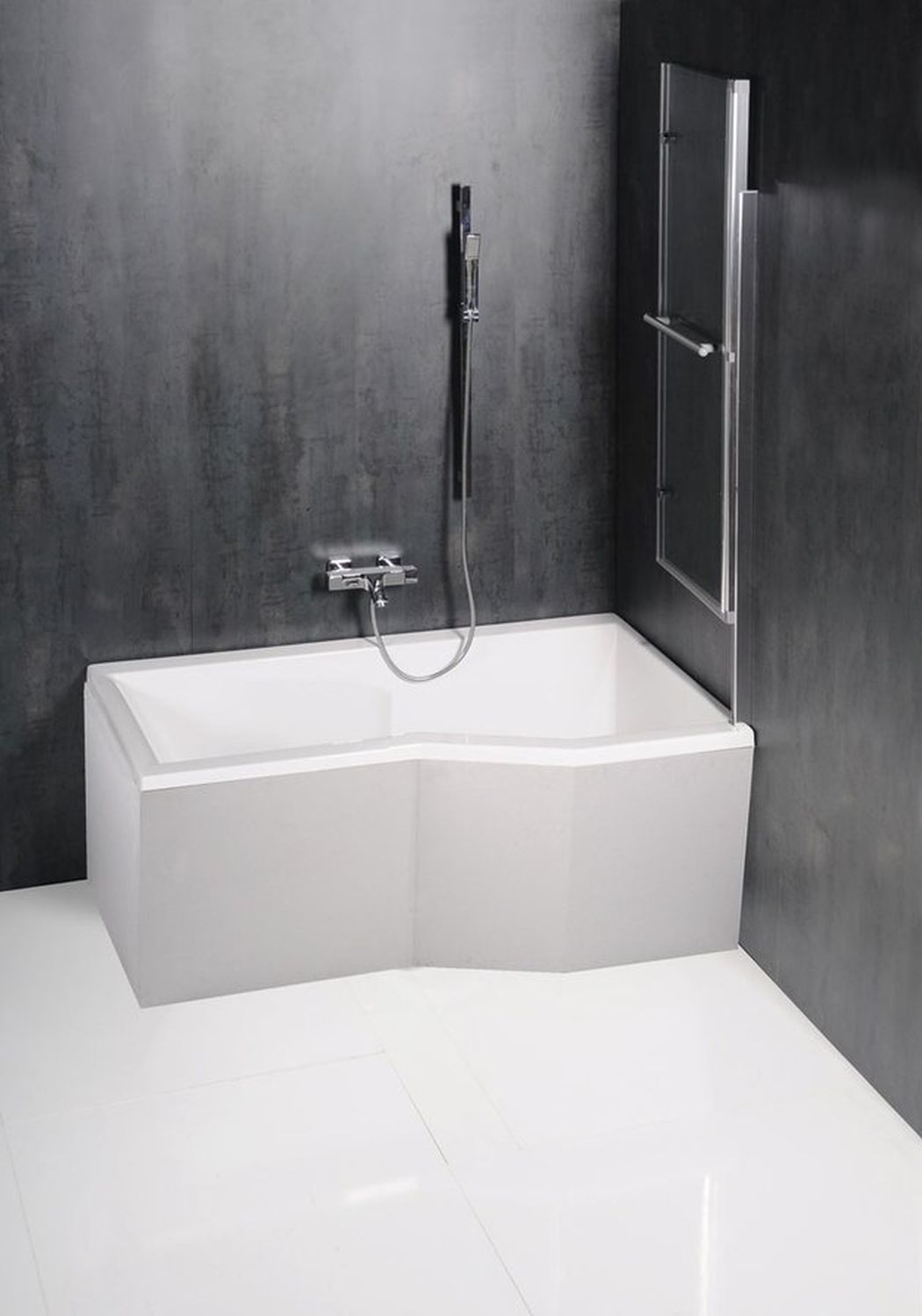 Polysan Odessa parawan nawannowy 97 cm srebrny/szkło przezroczyste 37127