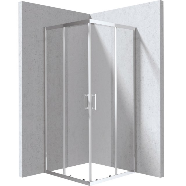 DEANTE Kabina prysznicowa kwadratowa FUNKIA chrom szkło transparentne