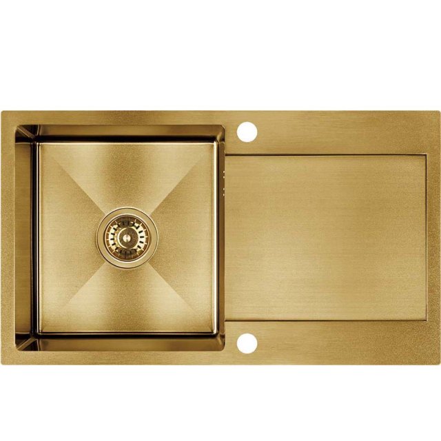 LAVEO Zlewozmywak stalowy MARMARA 76x44 cm 1-komorowy z ociekaczem zł