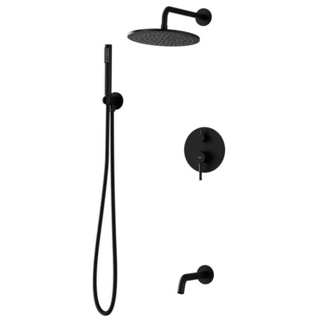 BESCO Zestaw prysznicowy podtynkowy VEO czarny mat BP-V-CZ