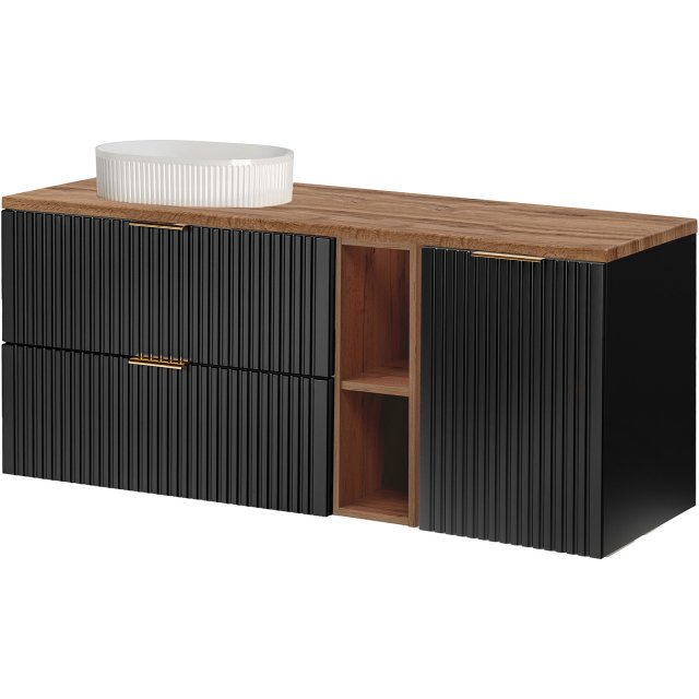 COMAD Zestaw mebli ADEL BLACK 2 szafki podblatowe, szafka z koszem, b