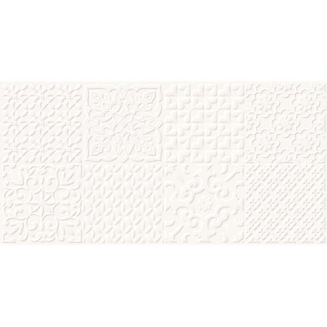 Płytka ścienna ALTERIO white patchwork structure satin 8mm 29,8x59,8