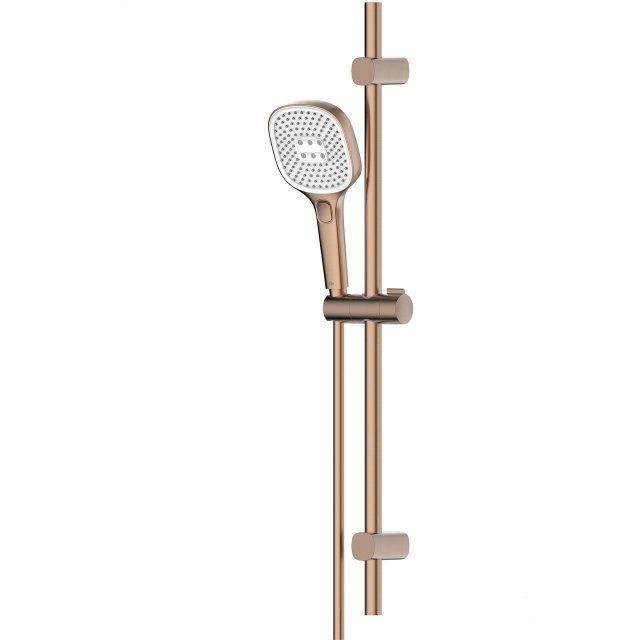 KFA Zestaw prysznicowy MALAGA przesuwny kompletny różowy złoty szczot