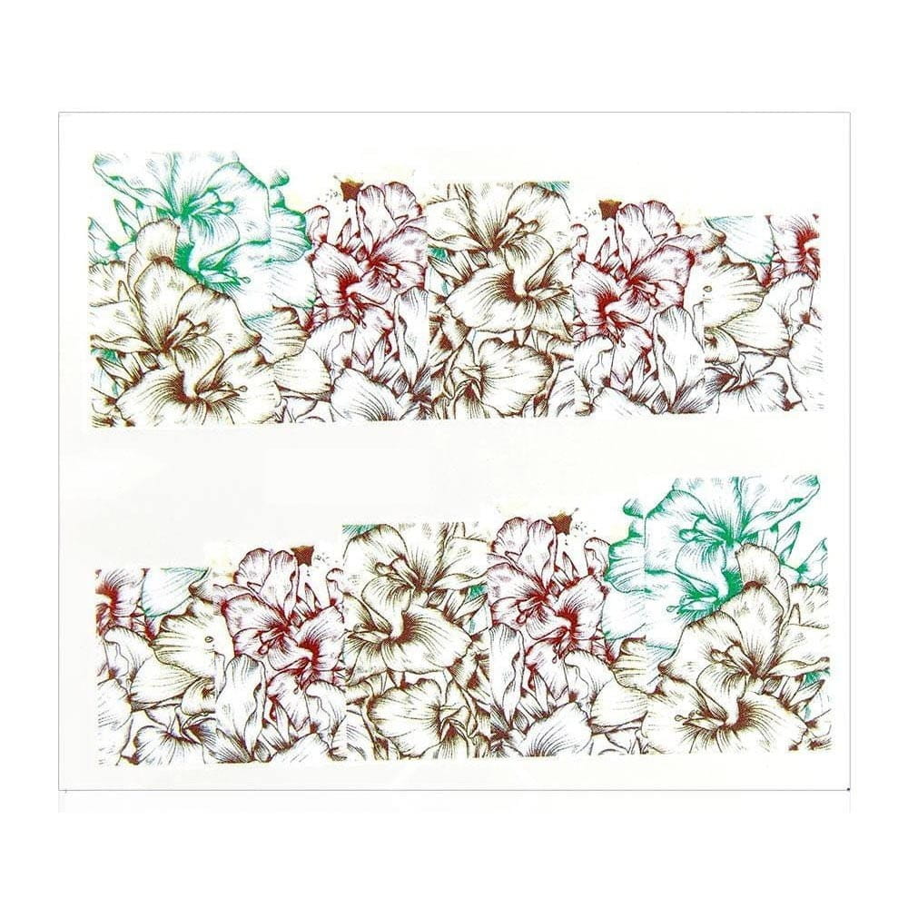 Naklejki wodne do paznokci arkusz 6,5 x 5,5cm na 10 palców A Nr 063