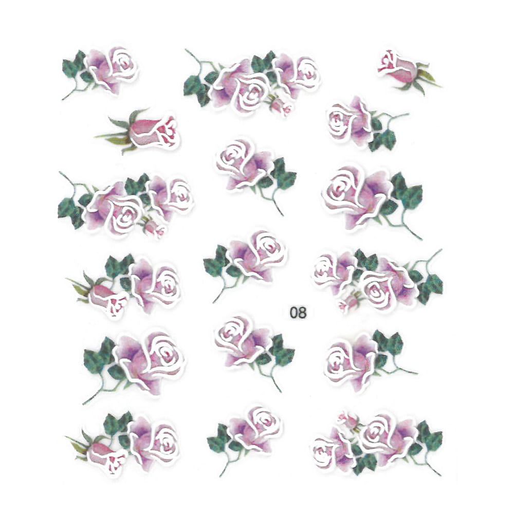 Naklejki do paznokci samoprzylepne 5D kwiaty Nr 8