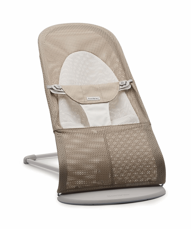 Babybjorn, Leżaczek Balance Soft Mesh-Szary Beż-Biały