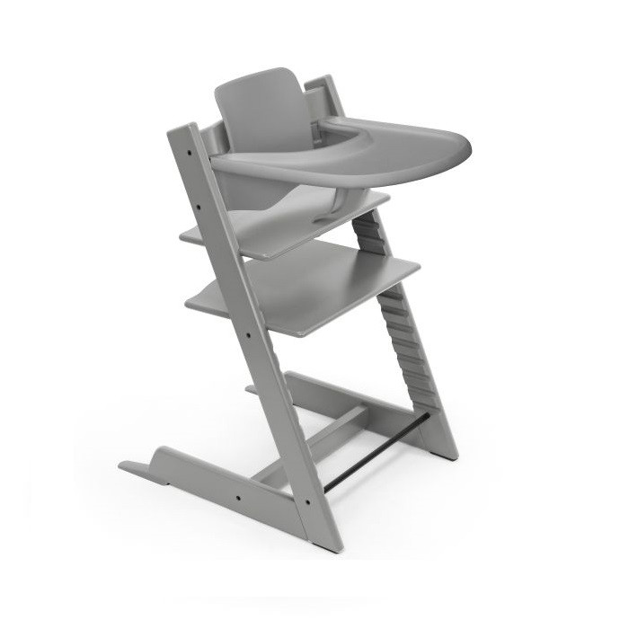 Stokke Tripp Trapp Bundle - krzesełko do karmienia + zestaw Baby Set V2 + tacka-Storm Grey
