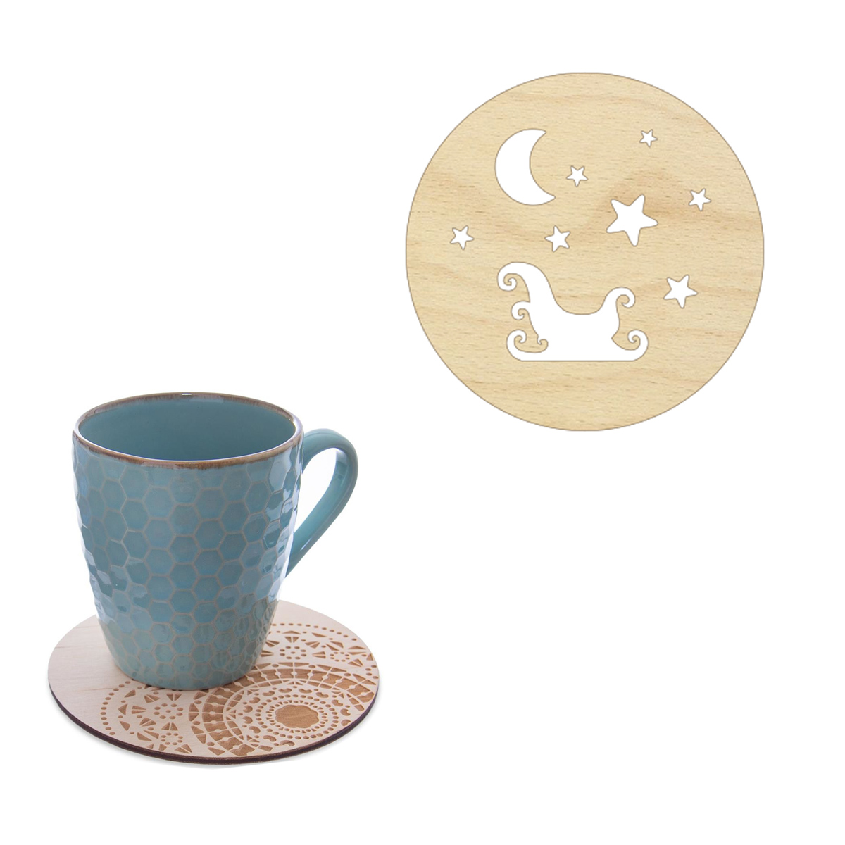 Drewniana podstawka podkładka Świąteczna pod kubek szklankę świecę prezent Boze Narodzenie