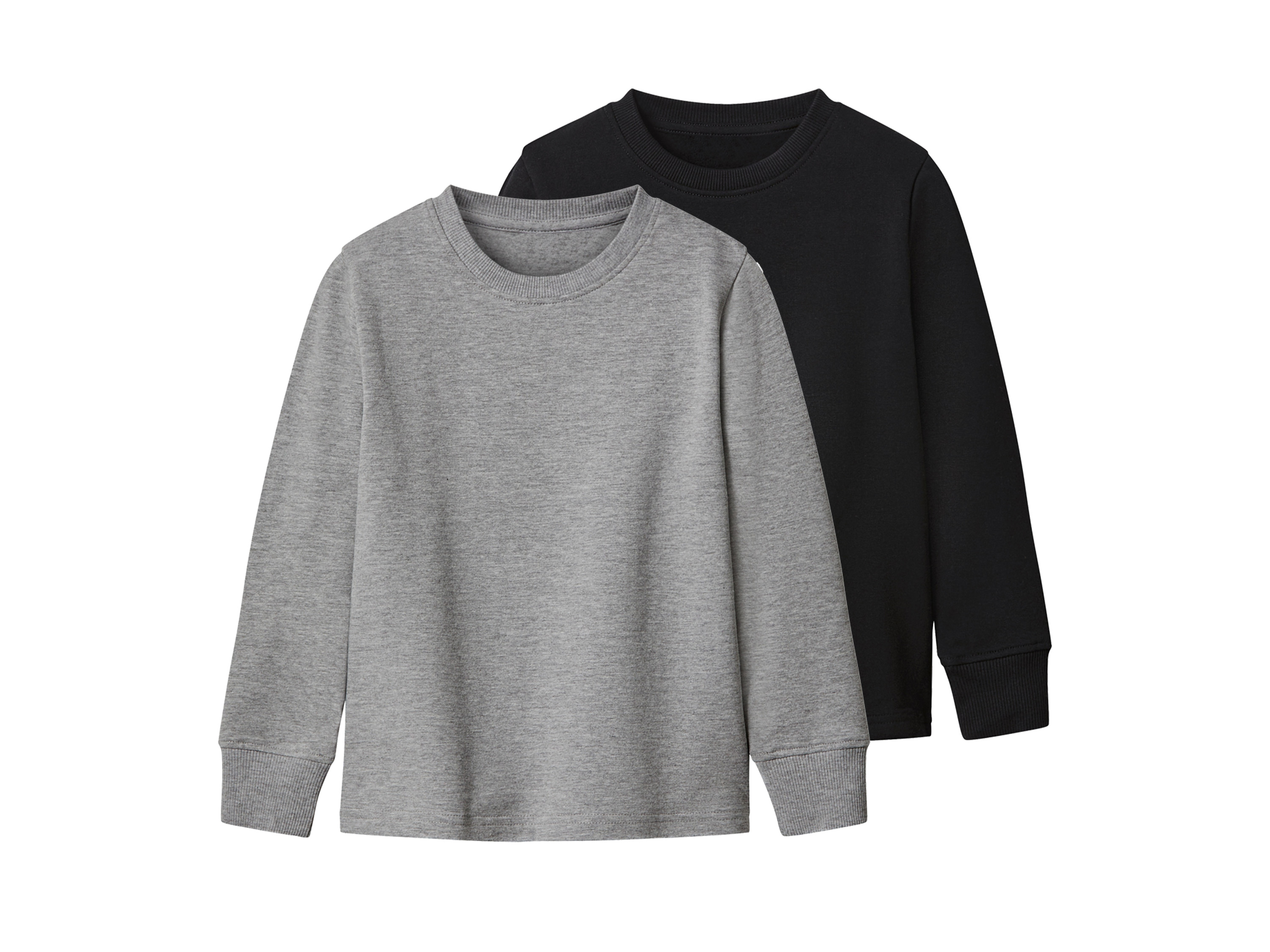 lupilu Koszulki termiczne dziecięce z bawełną, 2 sztuki Czarny/ szary, 98/104