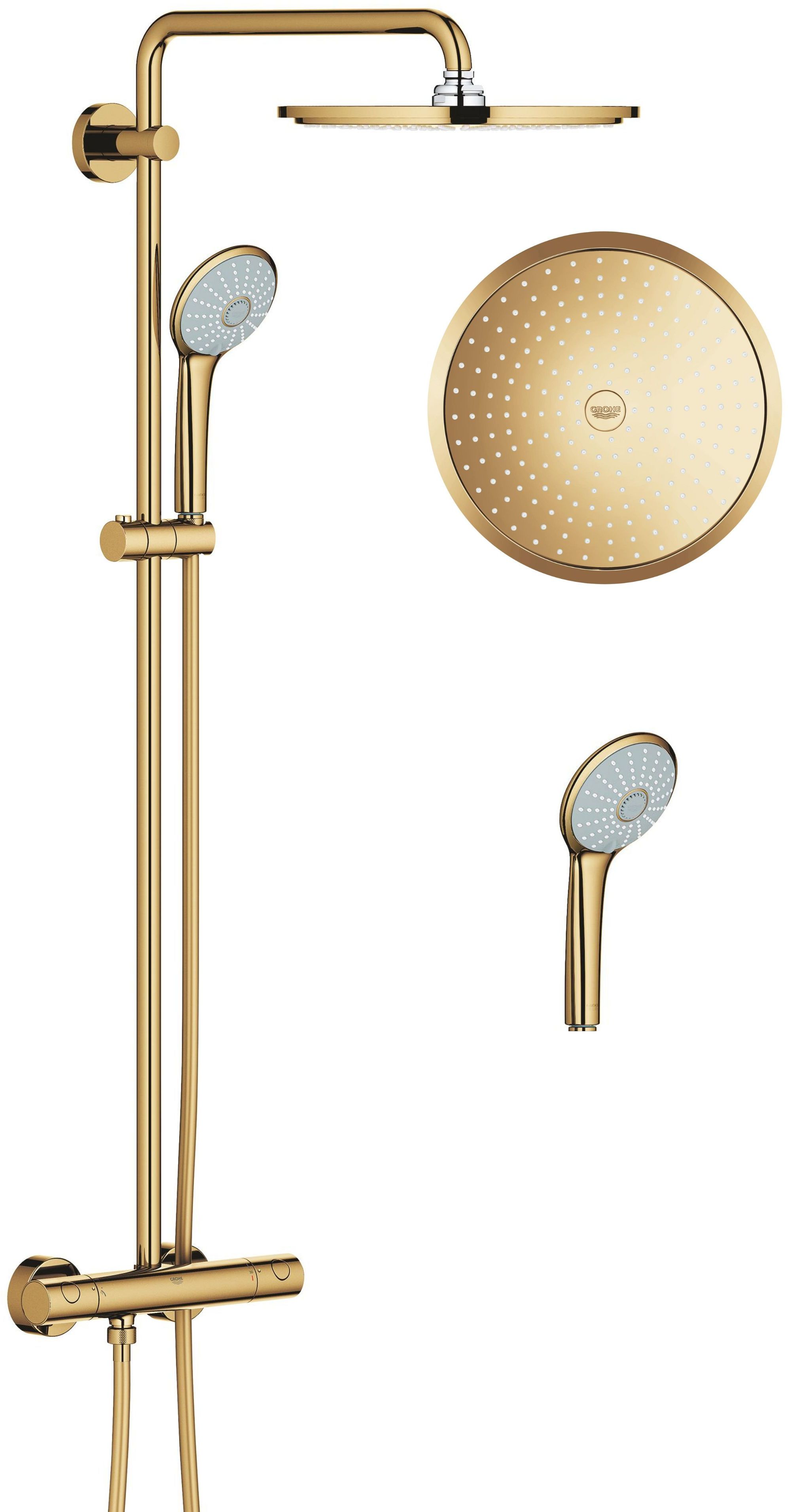 Darmowa Dostawa - Zestaw prysznicowy ścienny termostatyczny z deszczownicą cool sunrise Grohe Euphoria 26075GL0