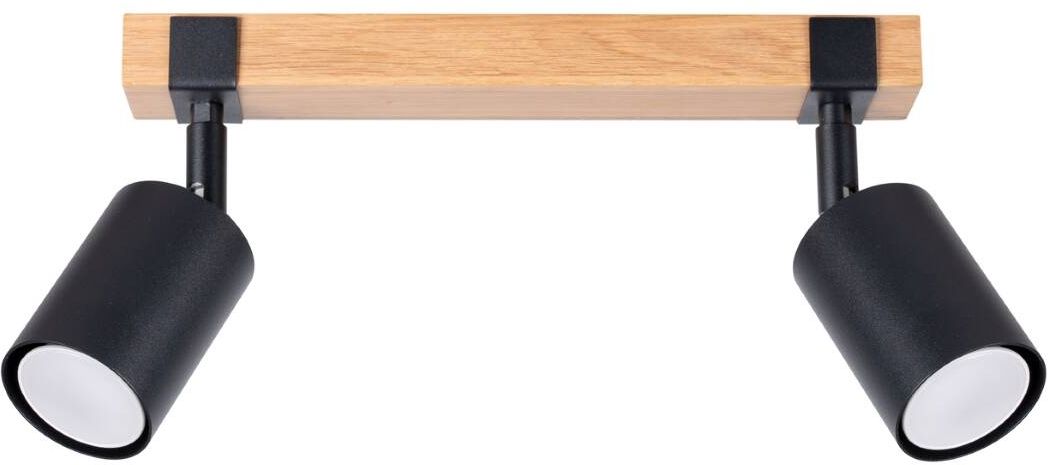 Darmowa Dostawa - Lampa podsufitowa 2x10 W czarna-drewno Sollux Lighting Fager SL1344