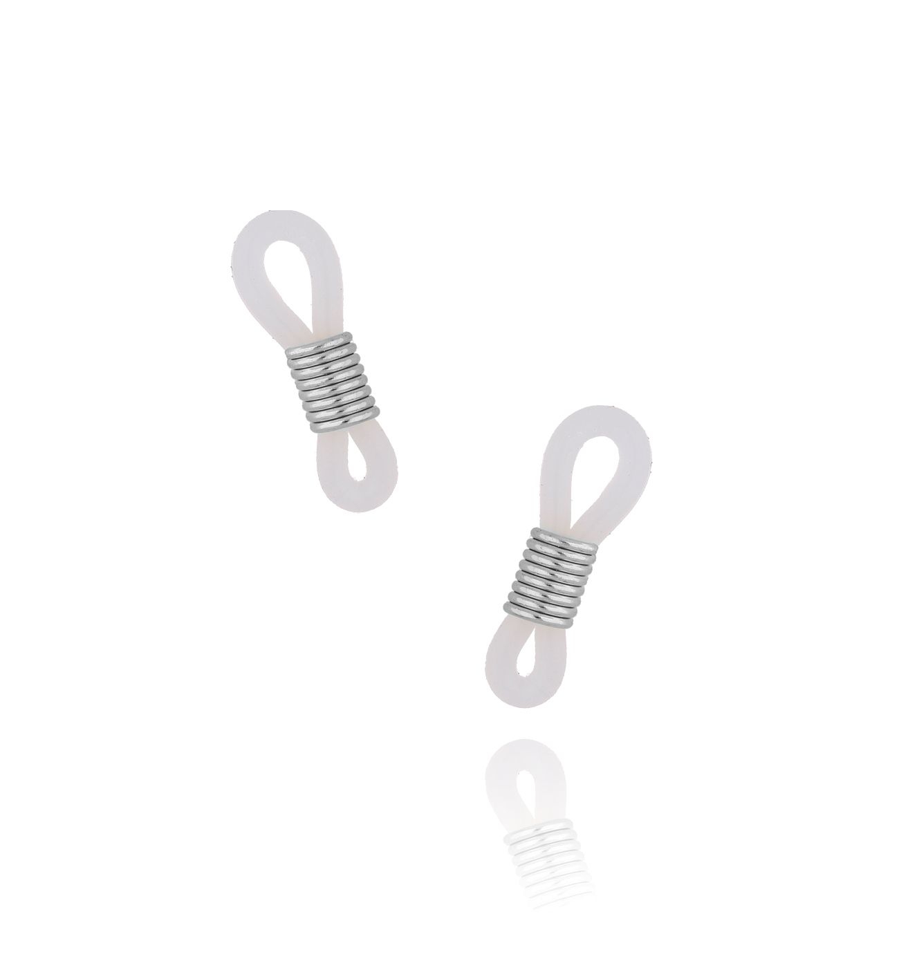 Końcówki do łańcuszka do okularów srebrne - By Dziubeka