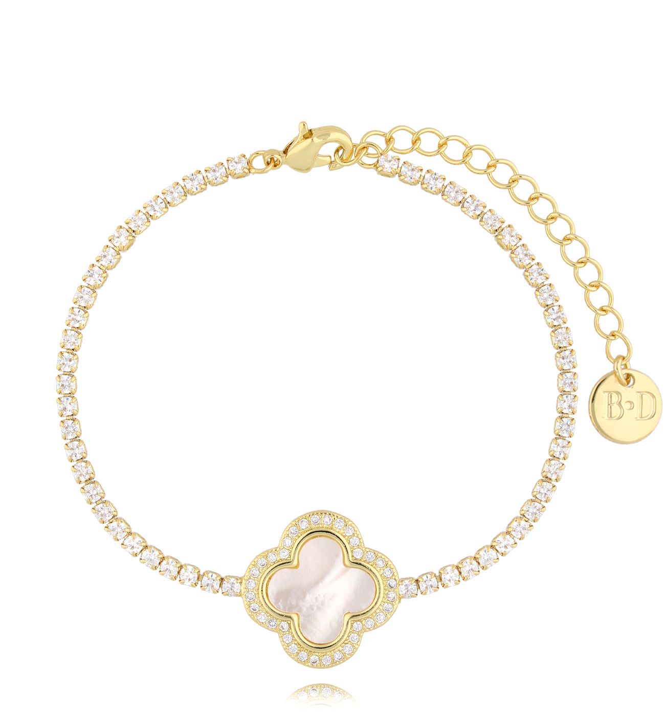 Bransoletka złota z koniczynką Gold Clover BSS0183 - By Dziubeka