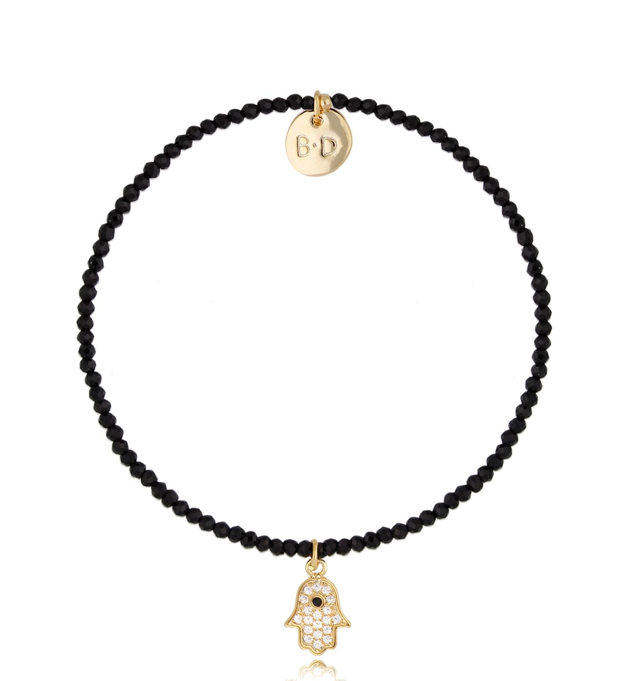 Bransoletka czarna z ręką Fatimy Lifestyle - By Dziubeka