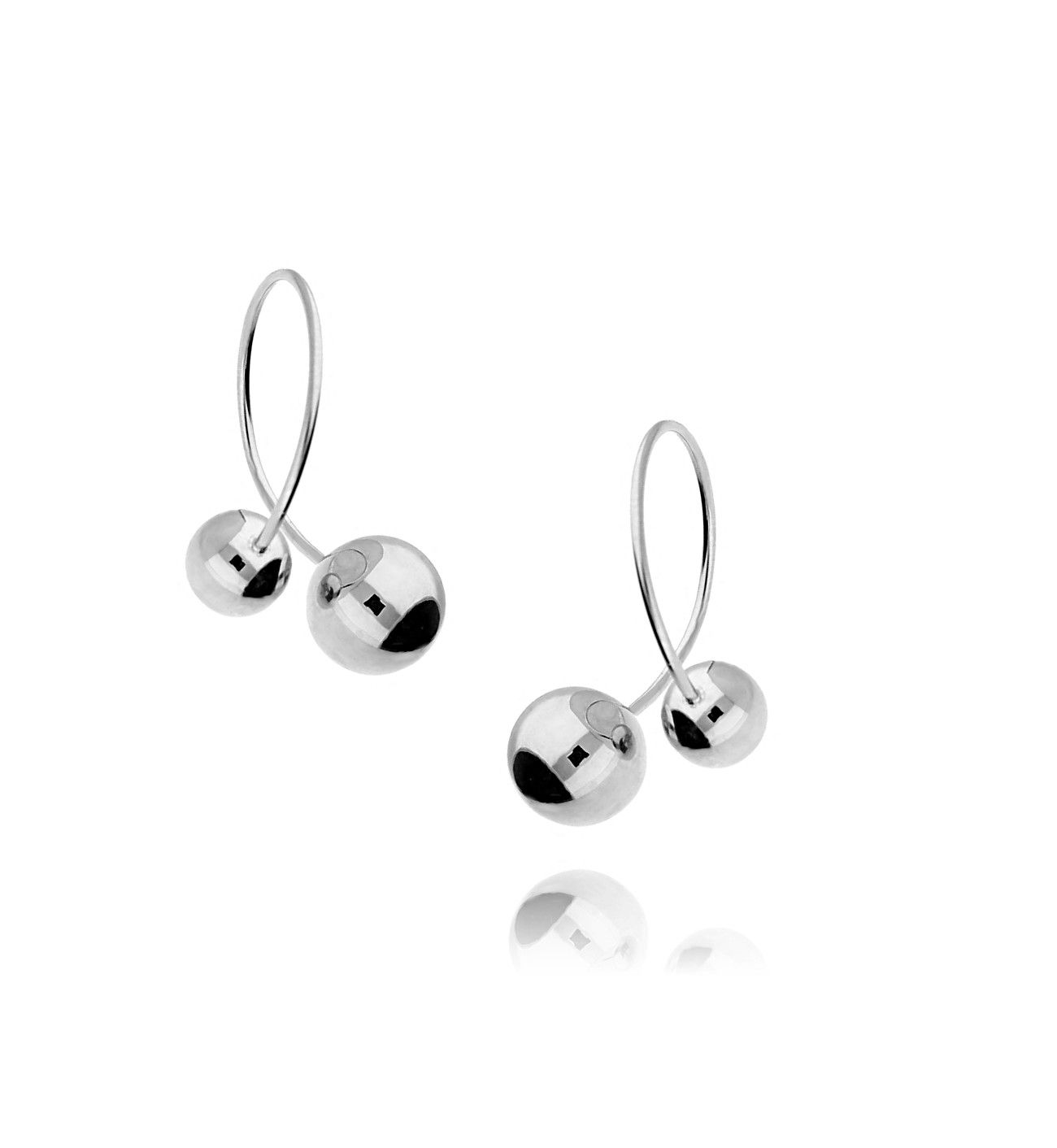 Kolczyki srebrne kółka z kuleczkami Balls KSA0009