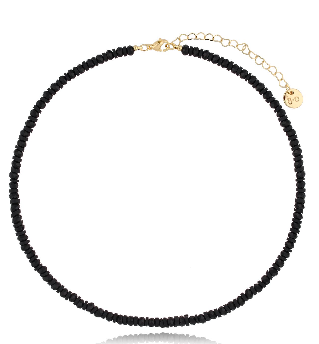 Naszyjnik z czarnymi kryształkami - By Dziubeka