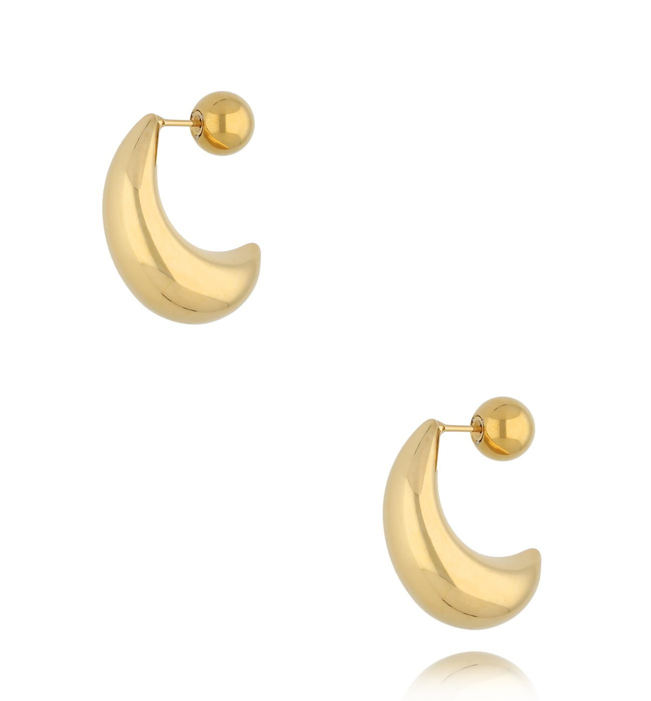 Kolczyki złote księżyce z kulką Alpen KSA1494